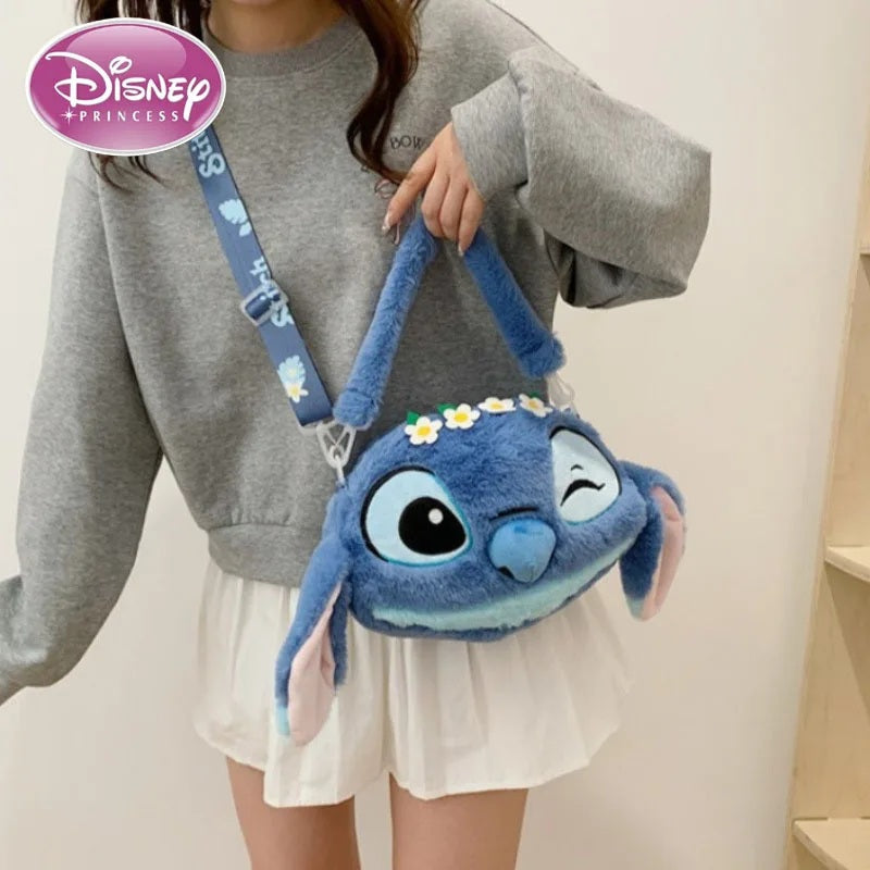 🎒💙 New Disney Stitch Plush Backpack – Cute Cartoon Shoulder Messenger Bag for Girls Parent-Child Gift FAIRY KIDS