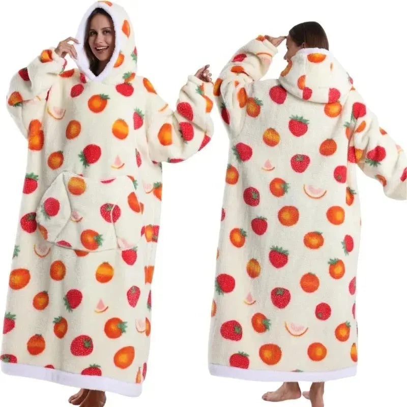 💖Warm Winter Hoodie Blanket | Couple Style Christmas Theme | Long Thermal Sleepwear for Men & Women | Cozy Home Comfort Fairy.kid