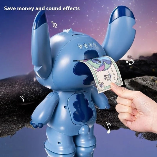 💙💰 Stitch Large Desktop Piggy Bank with Sound – Cute Electric Coin Bank Cartoon Figure Kids Saving Money Toy FAIRY KIDS
