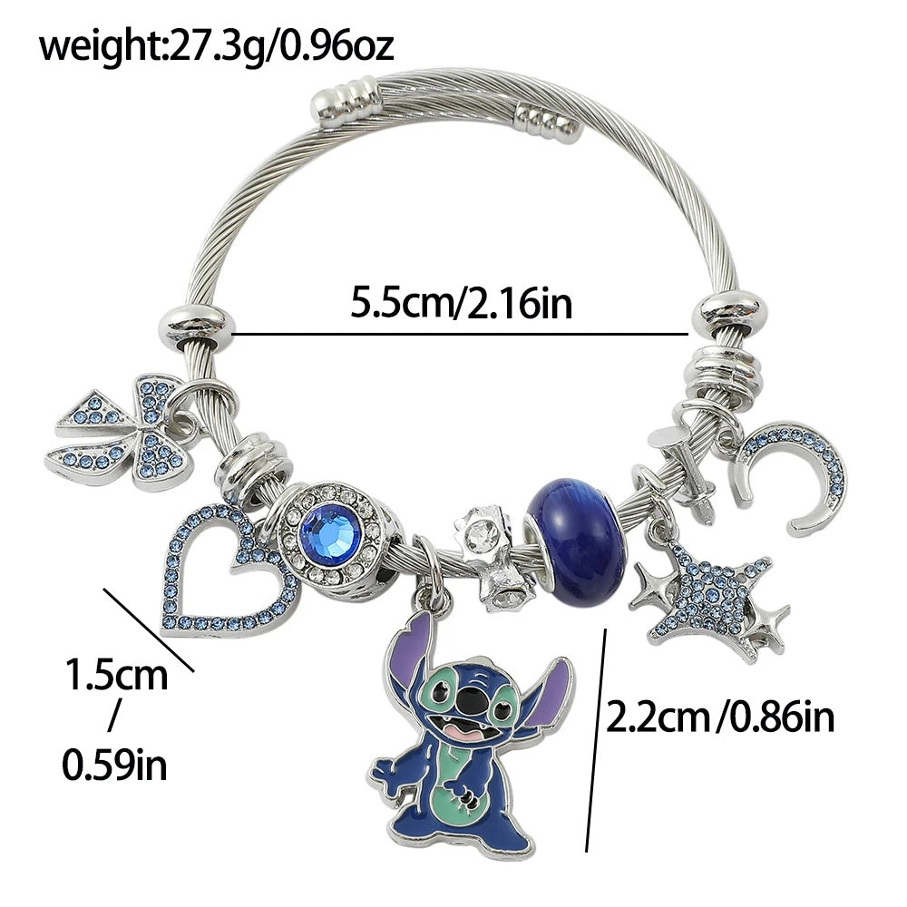 ✨💙 Glow-in-the-Dark Stitch Bracelet – Cute Cartoon Luminescent Adjustable Jewelry Gift for Kids & Fans FAIRY KIDS