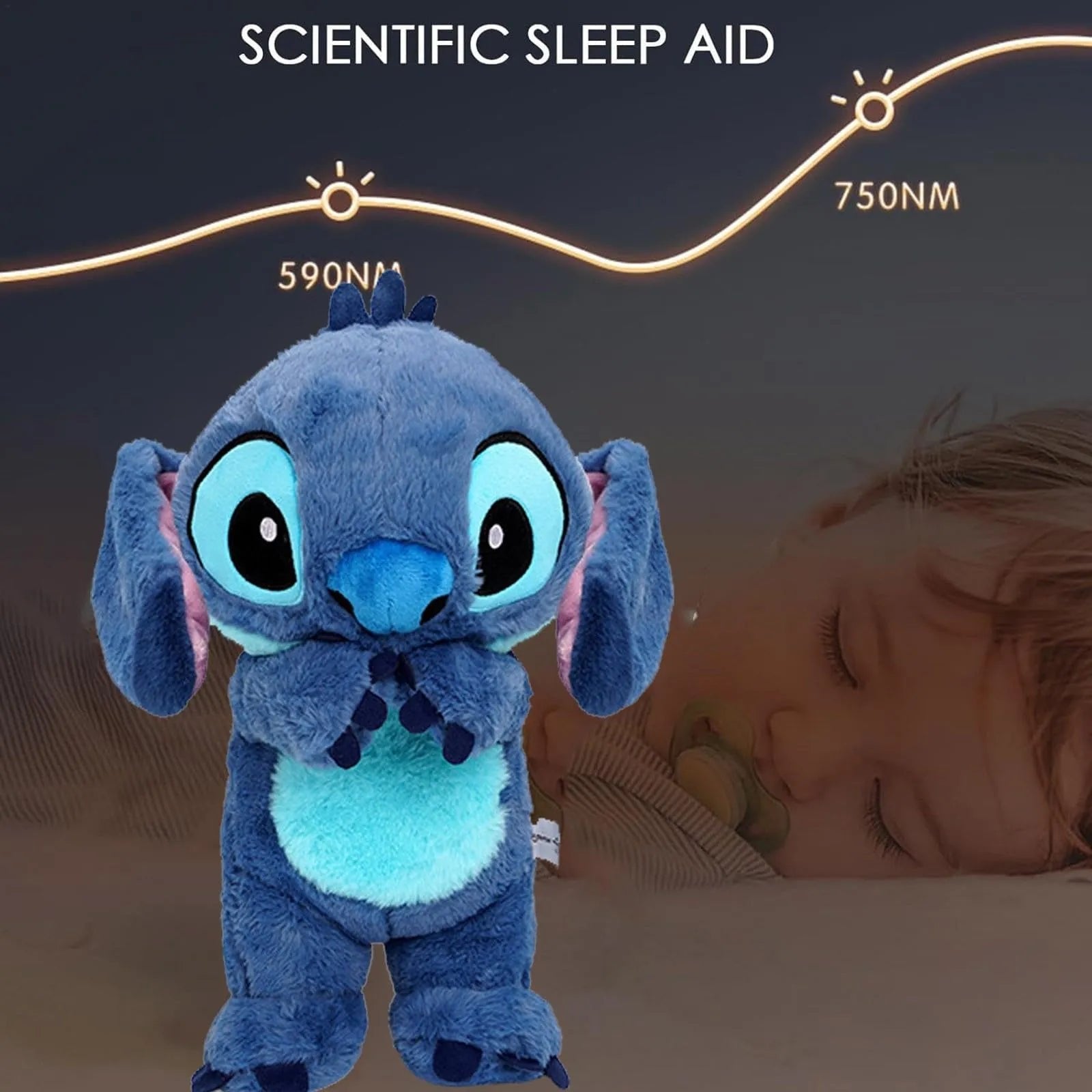 Lilo & Stitch Plush Doll with Music & Light | Breath Toy for Baby Sleep Aid | Kawaii Anime Plush Gift for Kids Ma boutique