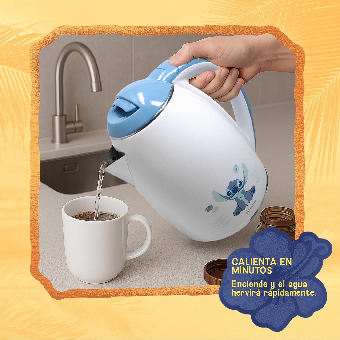 🫖💙 Stitch Kettle – Cute Cartoon Electric Water Kettle for Tea & Coffee Lovers