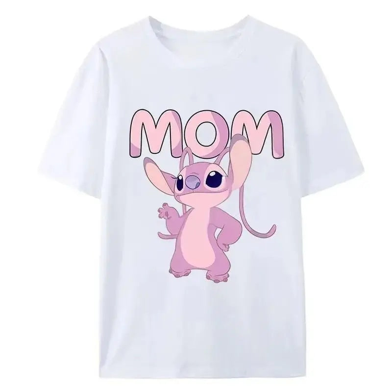 👨‍👩‍👧💙 Stitch Family Matching T-Shirt – Mom Dad Kids Summer Casual Anime Style Parent-Child Outfit FAIRY KIDS
