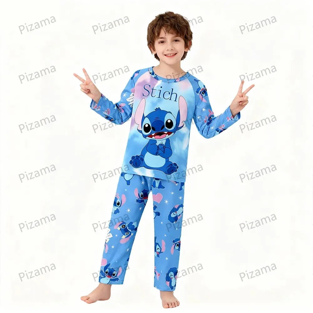 😴💙 Kids Stitch Long Sleeve Pajama Set – Soft Cozy Cartoon Sleepwear for Boys & Girls Loungewear FAIRY KIDS