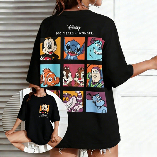 👕✨ Disney Oversized Vintage Graphic T-Shirt – Cotton Casual Summer Tee for Women & Men Streetwear Style FAIRY KIDS