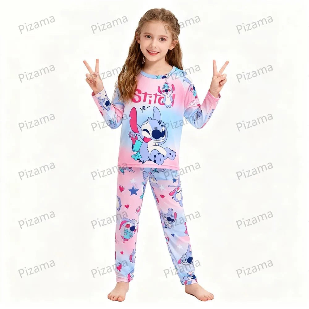 😴💙 Kids Stitch Long Sleeve Pajama Set – Soft Cozy Cartoon Sleepwear for Boys & Girls Loungewear FAIRY KIDS