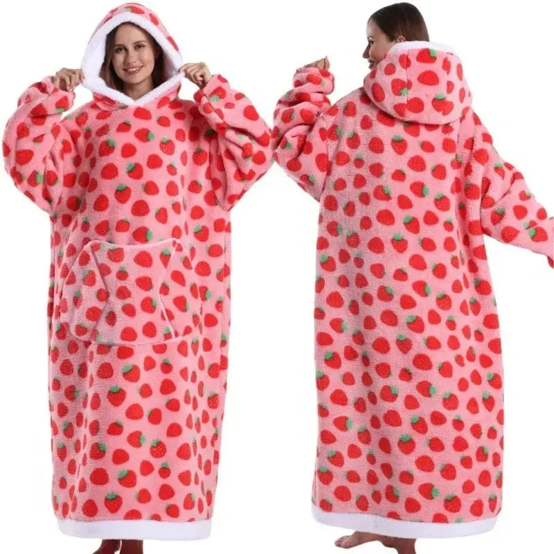 💖Warm Winter Hoodie Blanket | Couple Style Christmas Theme | Long Thermal Sleepwear for Men & Women | Cozy Home Comfort Fairy.kid