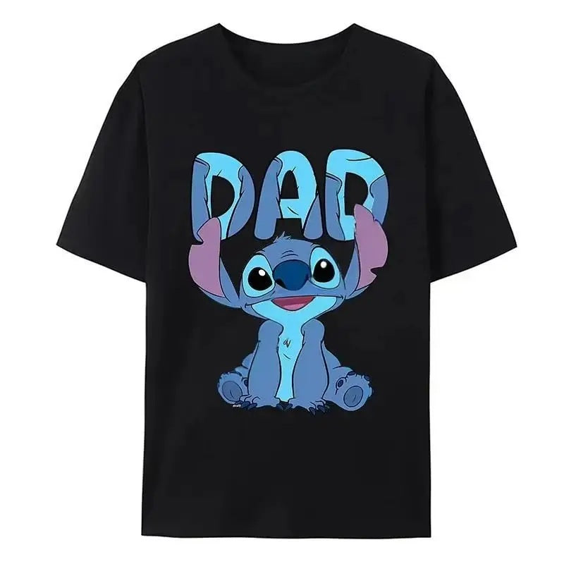 👨‍👩‍👧💙 Stitch Family Matching T-Shirt – Mom Dad Kids Summer Casual Anime Style Parent-Child Outfit FAIRY KIDS