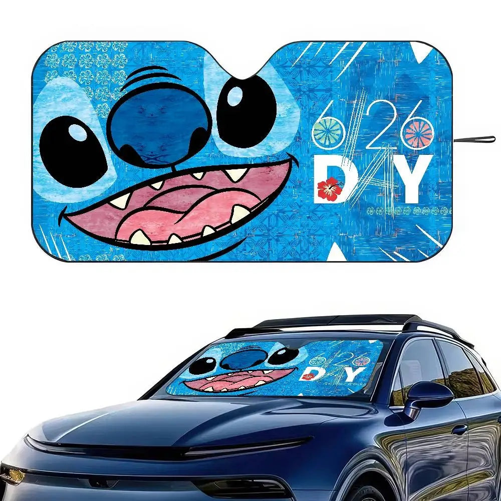 ☀️🚗 Stitch Cute Windshield Sunshade – Anime Car Front Windshield 70x130cm Sun Visor Heat Reflector FAIRY KIDS