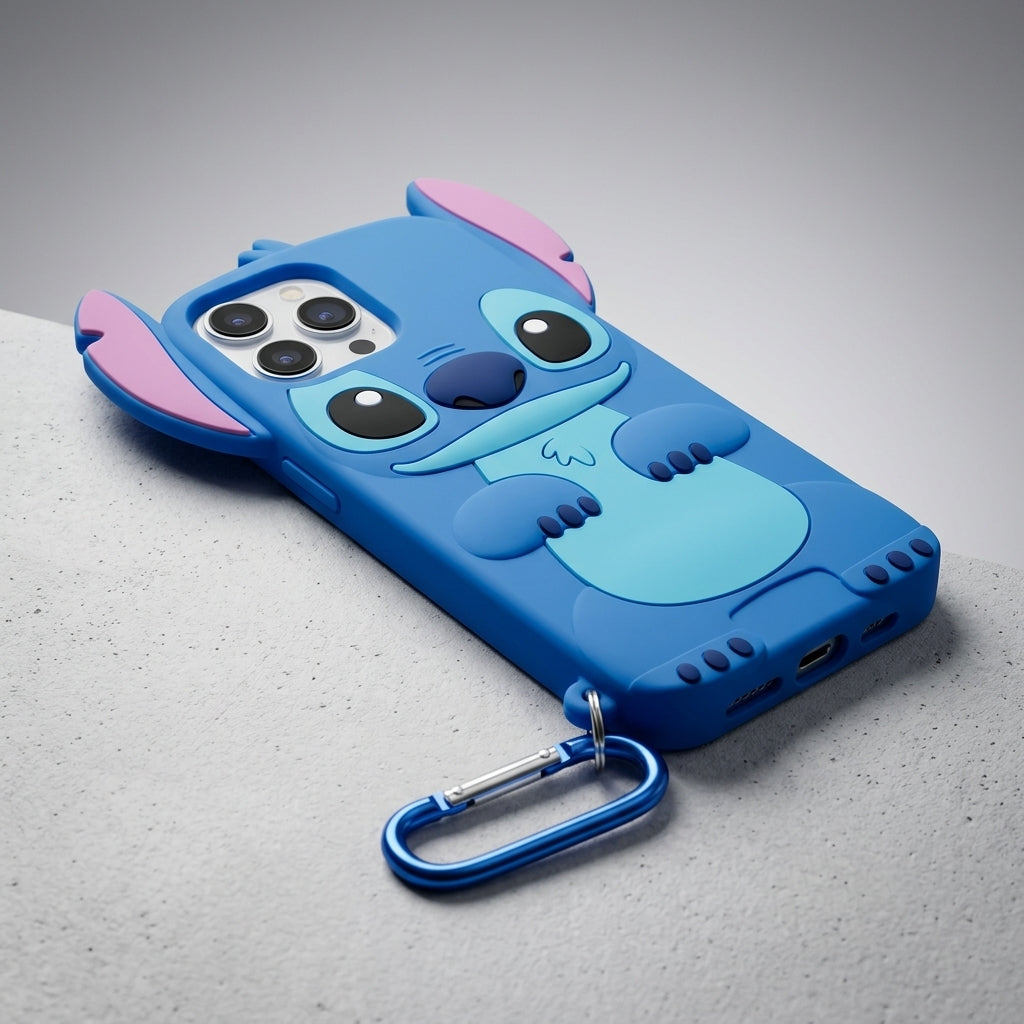 📱⚡💙 Stitch Motorola Phone Case & Type-C Charger Set – Cute Cartoon Protective Bundle