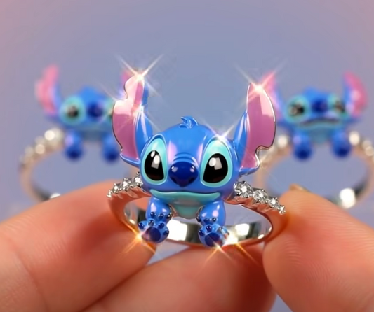 💍💙 Stitch Ring – Cute Cartoon Adjustable Finger Ring for Girls & Fans