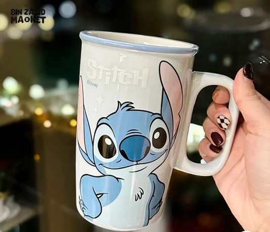 ☕💙 Disney Stitch 550ml Ceramic Mug – Large Coffee & Tea Cup for Home & Office