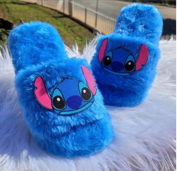 🥿💙 Stitch Slippers – Cute Cartoon Soft Plush Indoor House Shoes for Women