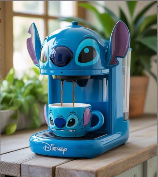☕💙 Stitch Coffee Maker – Cute Cartoon Mini Coffee Machine for Home & Office