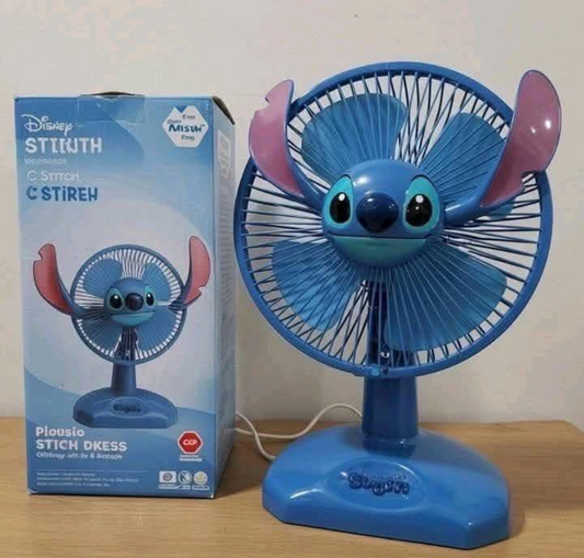 🌀💙 Disney Stitch Desk Fan – Cute Cartoon Portable Cooling Fan for Home & Office