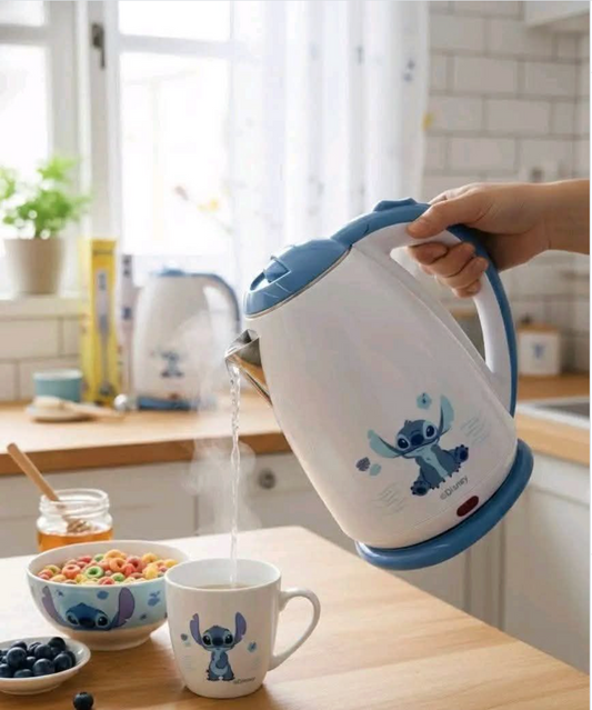 ☕🫖💙 Stitch Coffee & Water Boiler Set – Cute Cartoon Kitchen Appliance Bundle