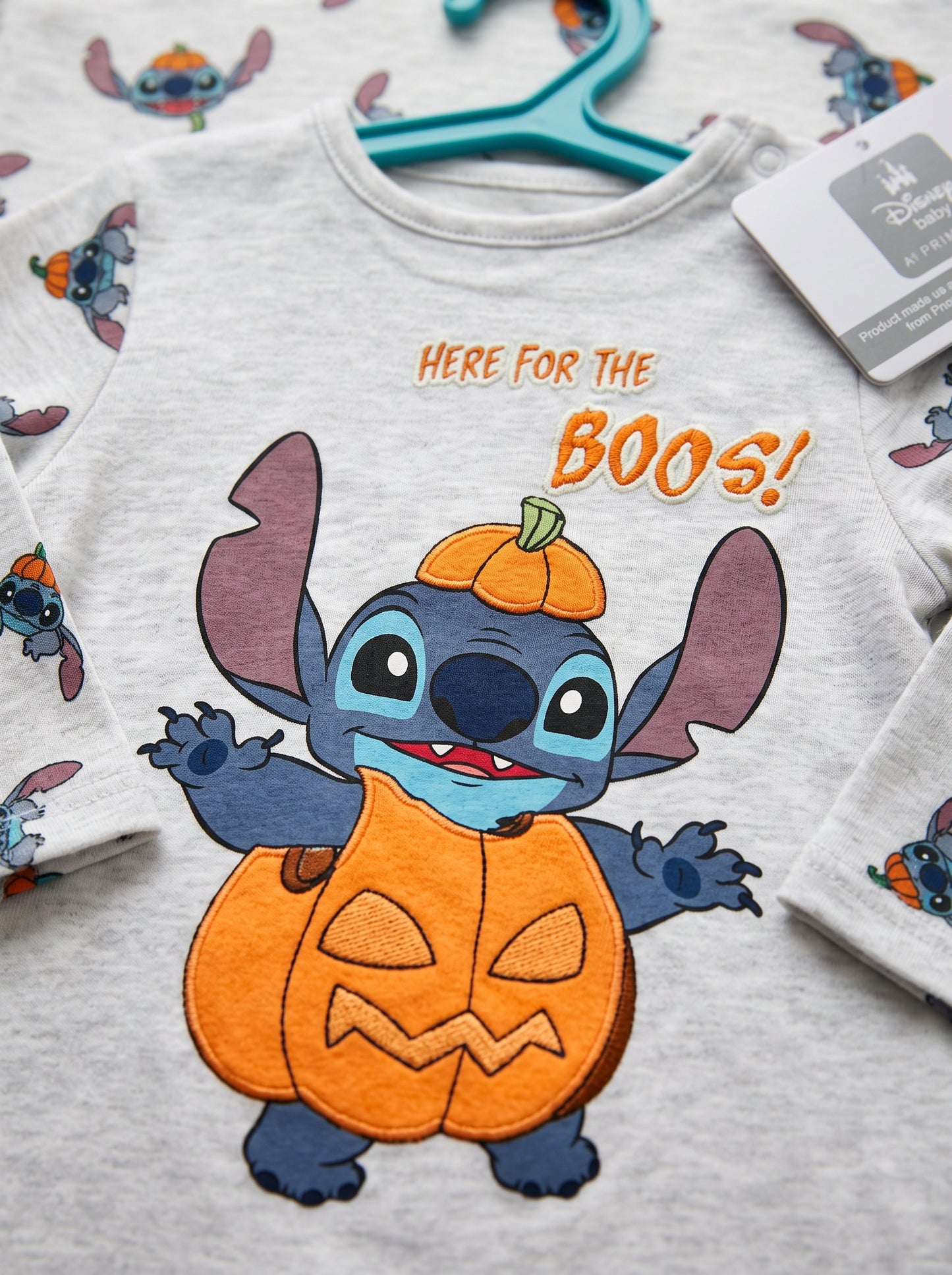 🎃👶💙 Stitch Baby Halloween Pajama – Cute Long Sleeve Romper for Newborns (0–3 Months)