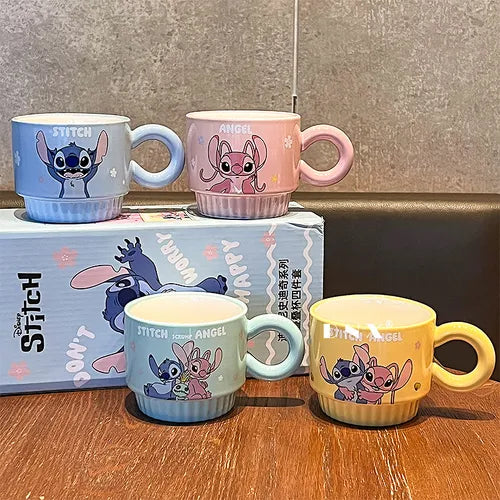 ☕💙 Stitch Stacking Ceramic Cup – Cute Cartoon Household Mug Gift for Coffee & Tea Lovers FAIRY KIDS