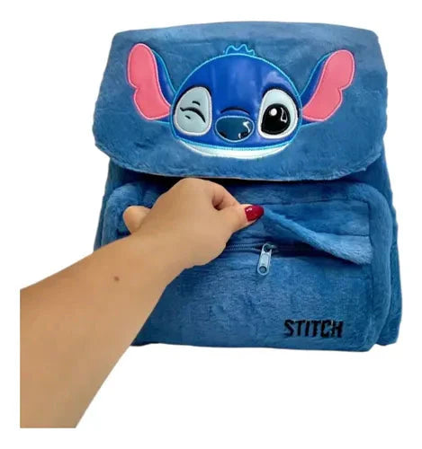🎒💙 Stitch Plush Backpack – Large Capacity Cute Cartoon School Bag for Kids & Kindergarten FAIRY KIDS