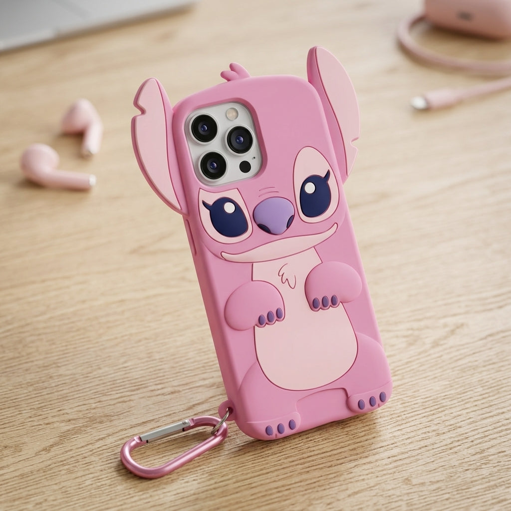 📱⚡💙 Stitch Motorola Phone Case & Type-C Charger Set – Cute Cartoon Protective Bundle
