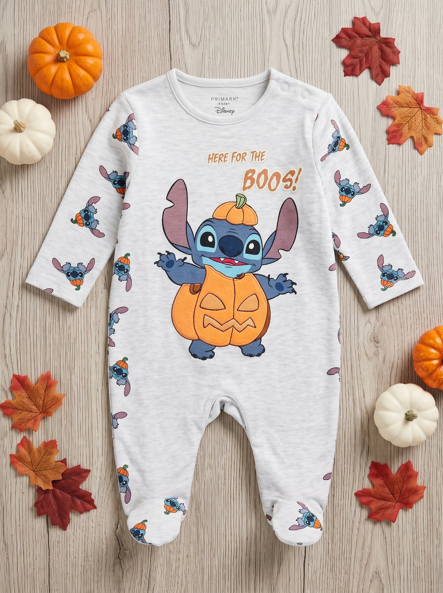 🎃👶💙 Stitch Baby Halloween Pajama – Cute Long Sleeve Romper for Newborns (0–3 Months)