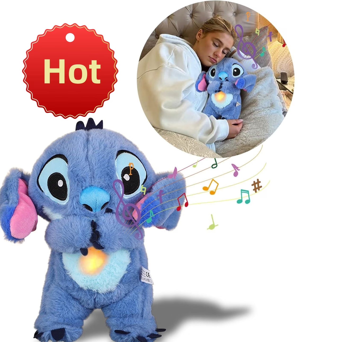 Lilo & Stitch Plush Doll with Music & Light | Breath Toy for Baby Sleep Aid | Kawaii Anime Plush Gift for Kids Ma boutique