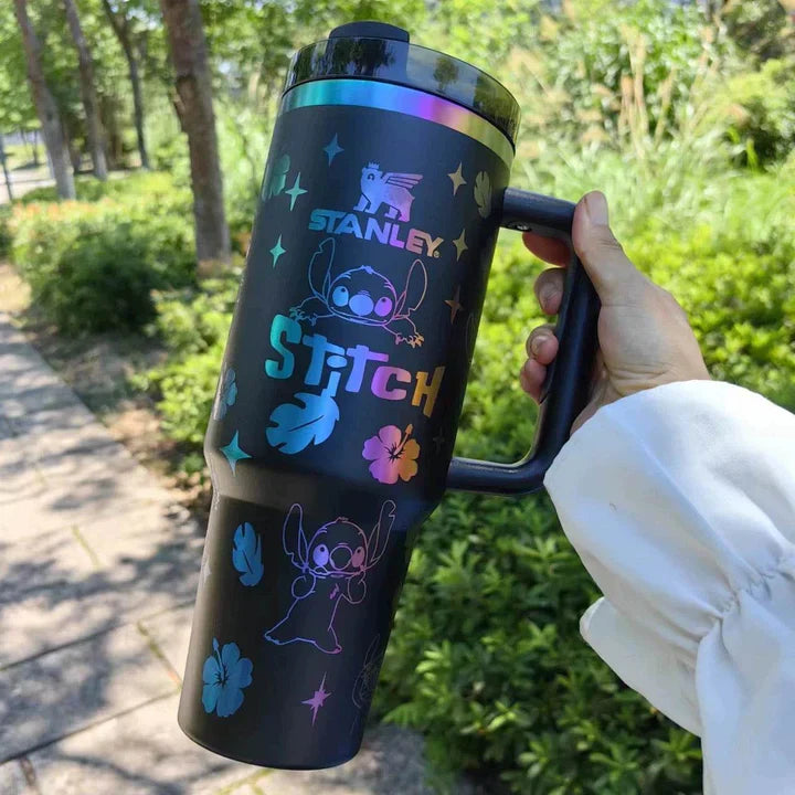 💙 Miniso Disney Stitch 40oz Insulated Cup | 304 Stainless Steel Vacuum Bottle | Cute Travel & Sports Tumbler