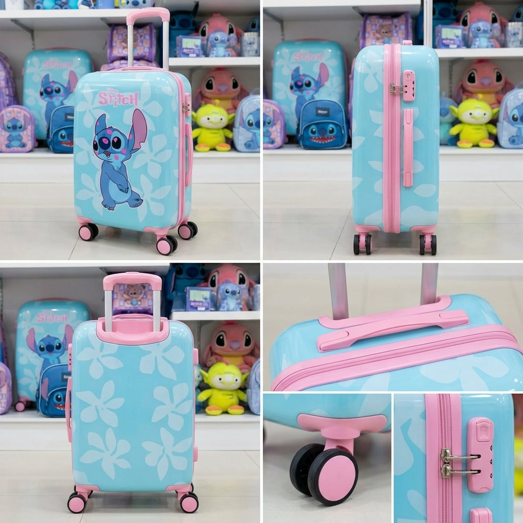 🧳💙 Stitch Suitcase – Cute Cartoon Travel Luggage Lightweight Rolling Travel Bag FAIRY KIDS