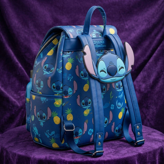 🎒💙 Disney New CartoonStitch Plush Children’s School Bag – Kindergarten Cute Color Block Mini Backpack