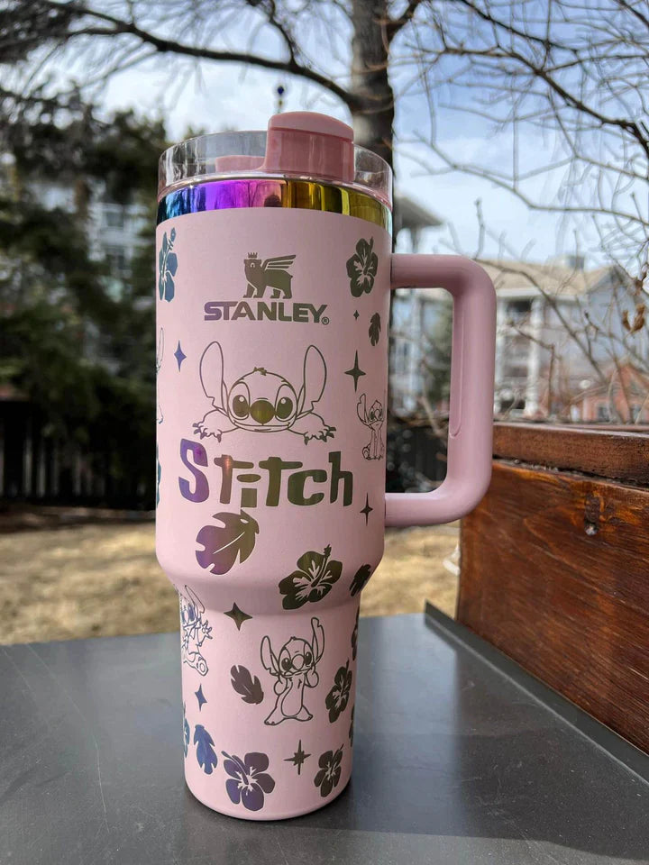 💙 Miniso Disney Stitch 40oz Insulated Cup | 304 Stainless Steel Vacuum Bottle | Cute Travel & Sports Tumbler