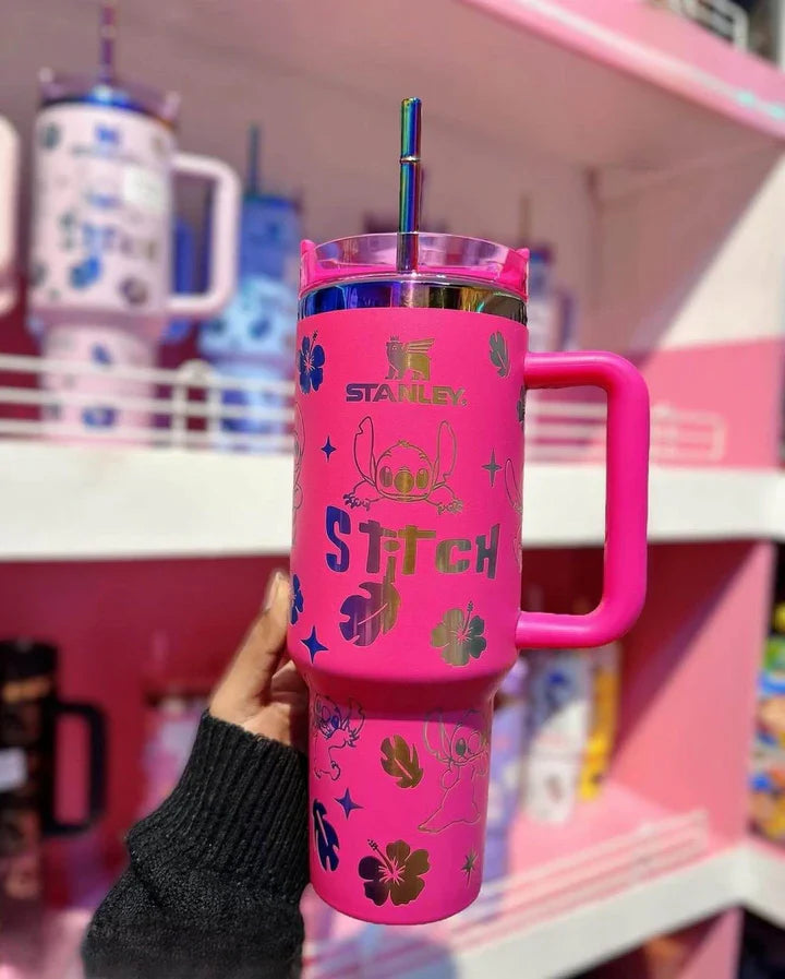 💙 Miniso Disney Stitch 40oz Insulated Cup | 304 Stainless Steel Vacuum Bottle | Cute Travel & Sports Tumbler