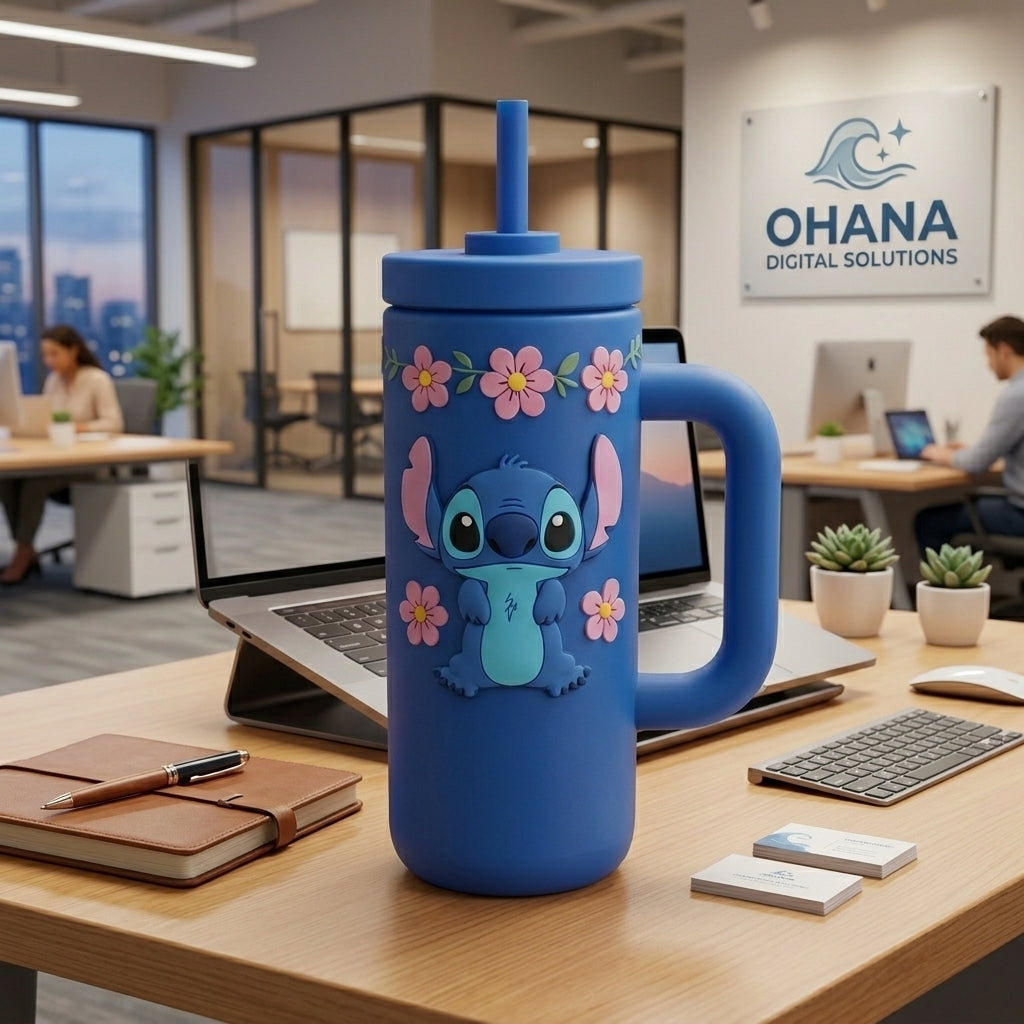 💙 Miniso Disney Stitch 40oz Insulated Cup | 304 Stainless Steel Vacuum Bottle | Cute Travel & Sports Tumbler