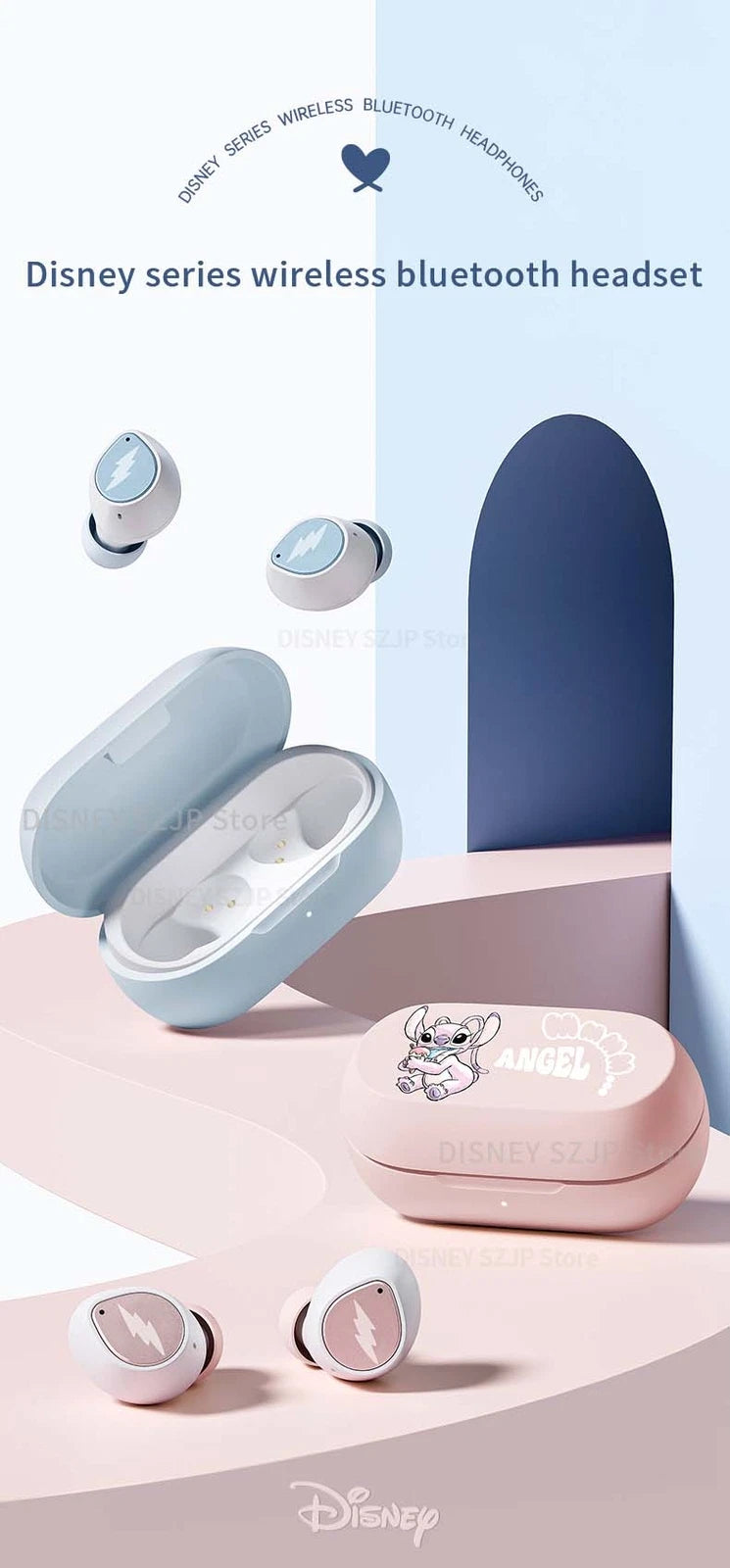 🎧💙 Lilo & Stitch Wireless Bluetooth Earbuds – HiFi Stereo Cartoon Headphones with Charging Case