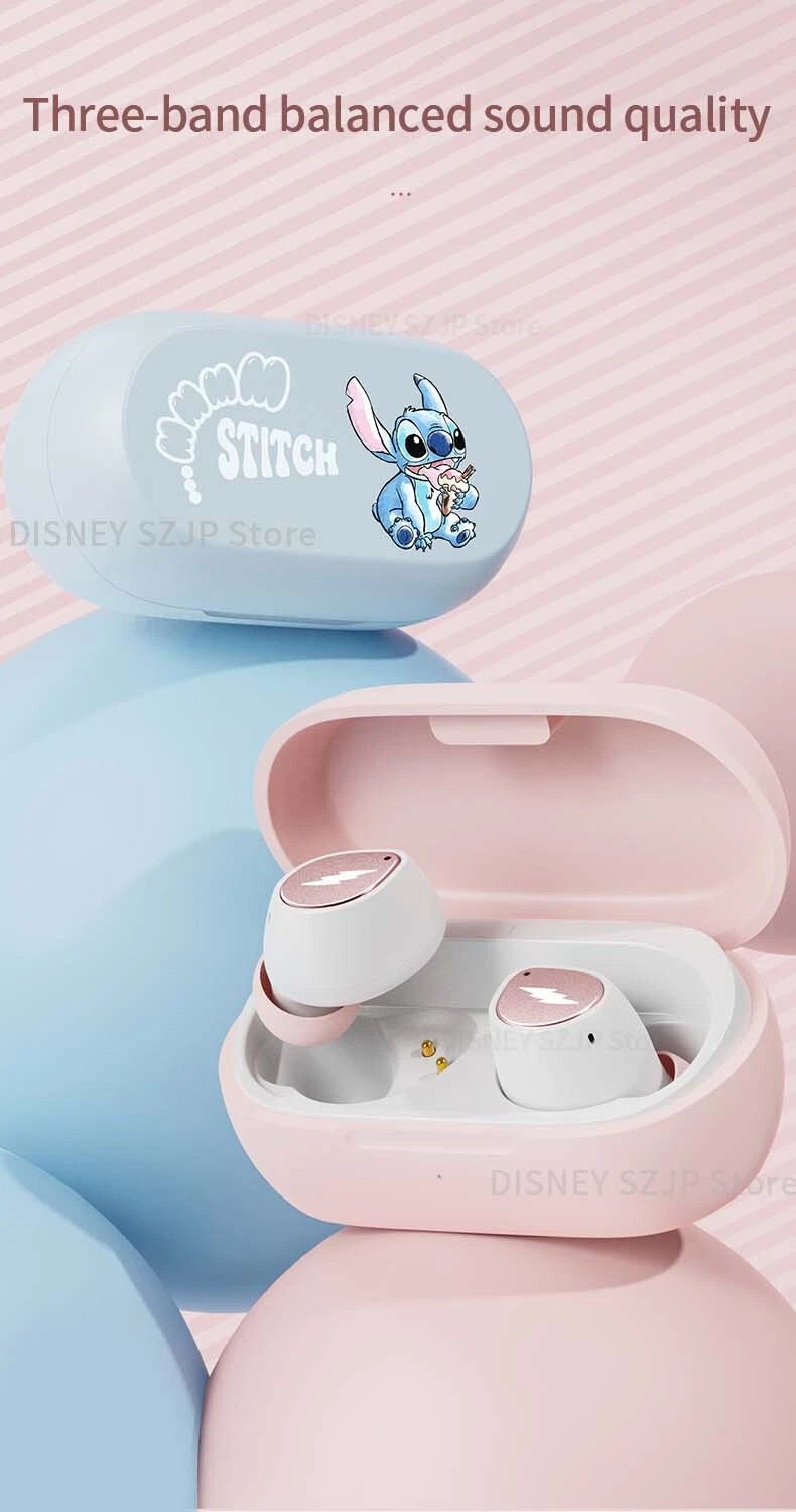 🎧💙 Lilo & Stitch Wireless Bluetooth Earbuds – HiFi Stereo Cartoon Headphones with Charging Case
