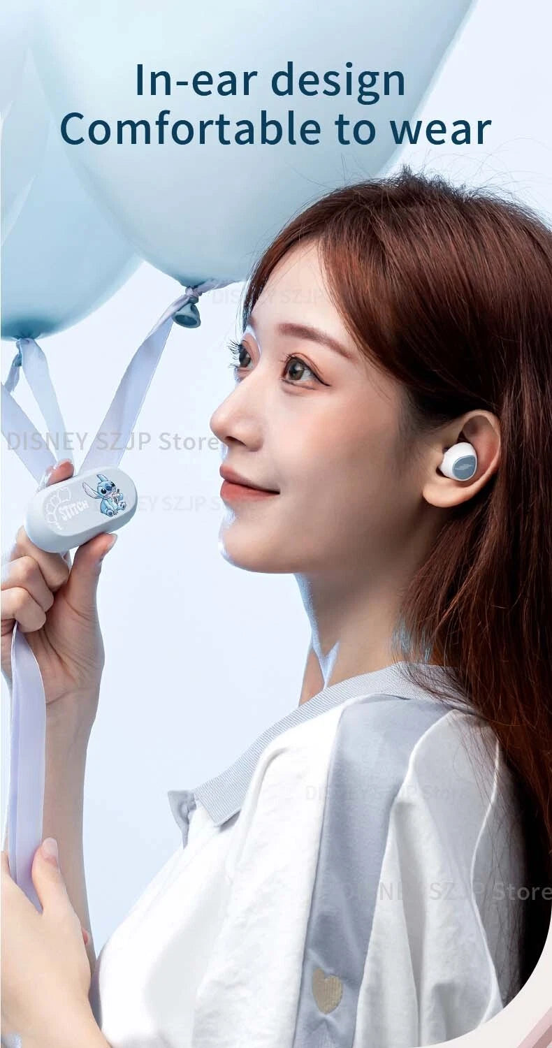 🎧💙 Lilo & Stitch Wireless Bluetooth Earbuds – HiFi Stereo Cartoon Headphones with Charging Case