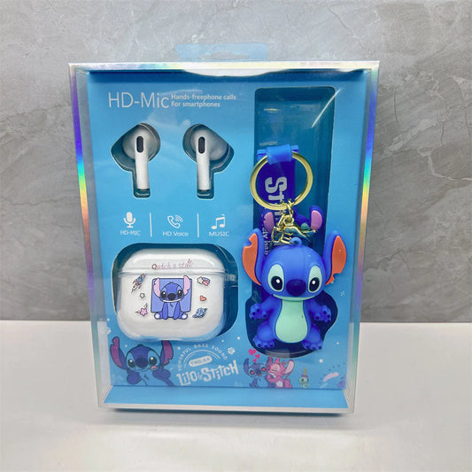 🎧💙 Disney Stitch Wireless Bluetooth Earbuds – HiFi Stereo Noise-Canceling Earphones with Charging Case